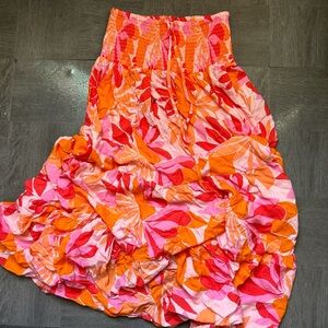 Vibrant Orange and Pink Women's Skirt